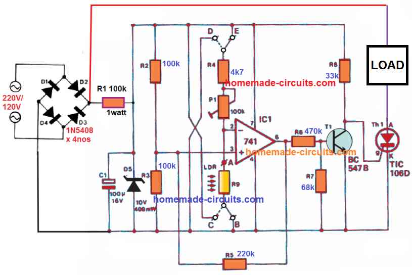 Day Night Switch Circuit Diagram