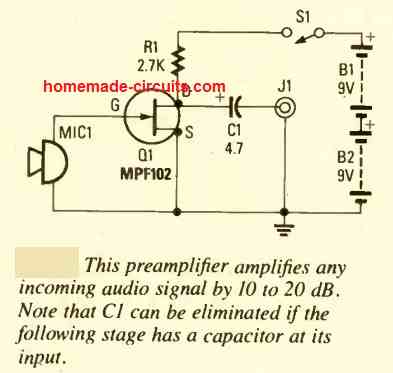 5 Simple Preamplifier Circuits Explained Homemade Circuit Projects