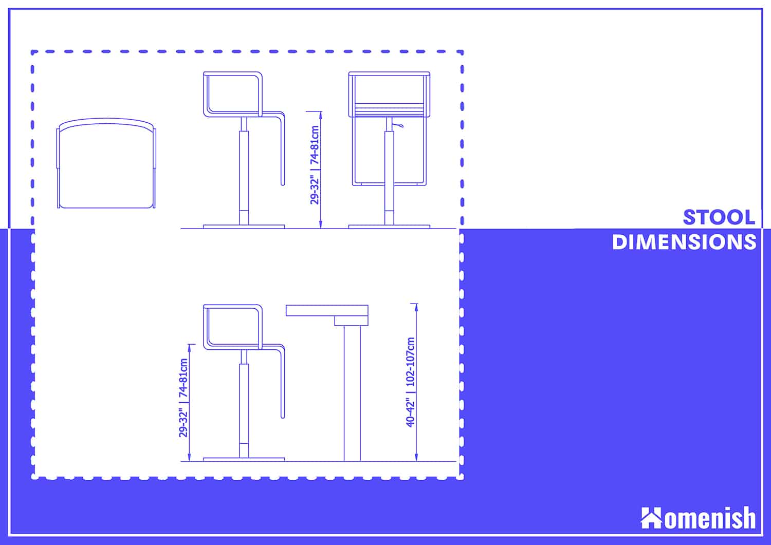 What are the Different Stool Dimensions? (2 Drawing Included) Homenish