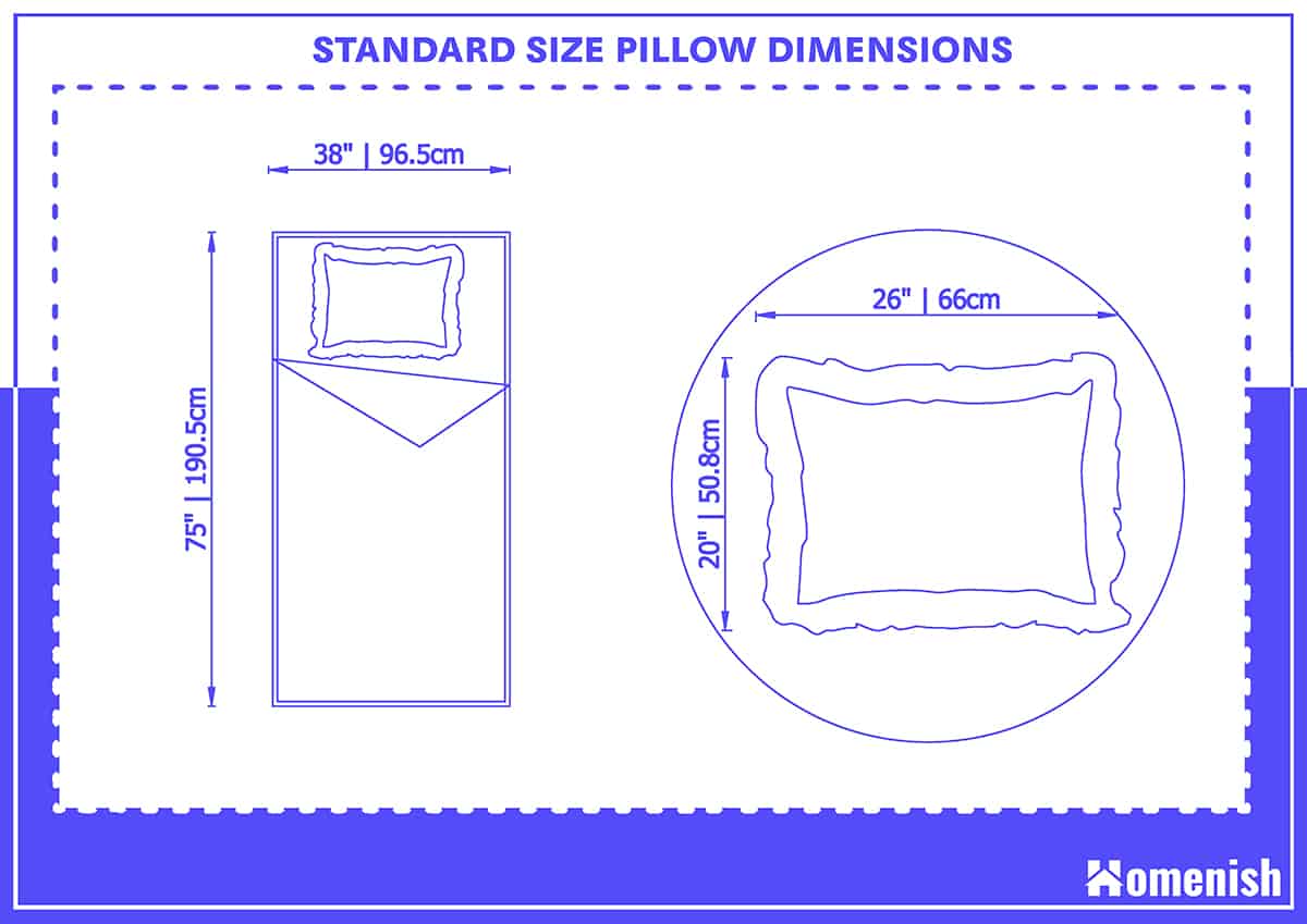 King Size Pillow Dimensions (with Drawings) Homenish