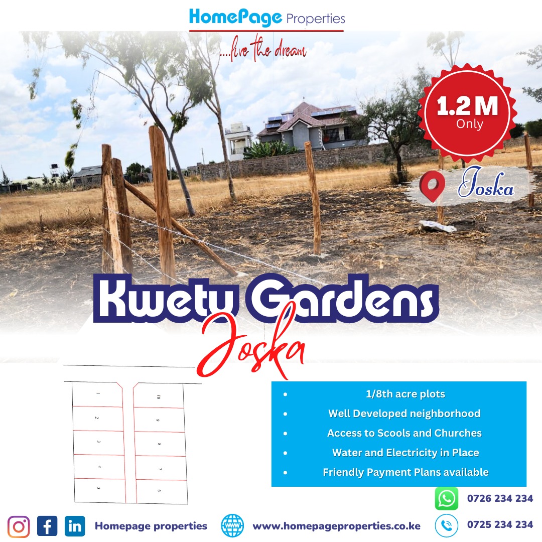 Joska Plots for sale Kwetu Gardens Homepage Properties