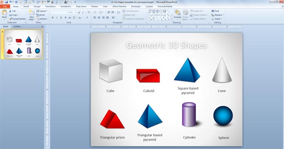 Kostenlose 3D Geometrische Formen Vorlage für PowerpointPräsentationen
