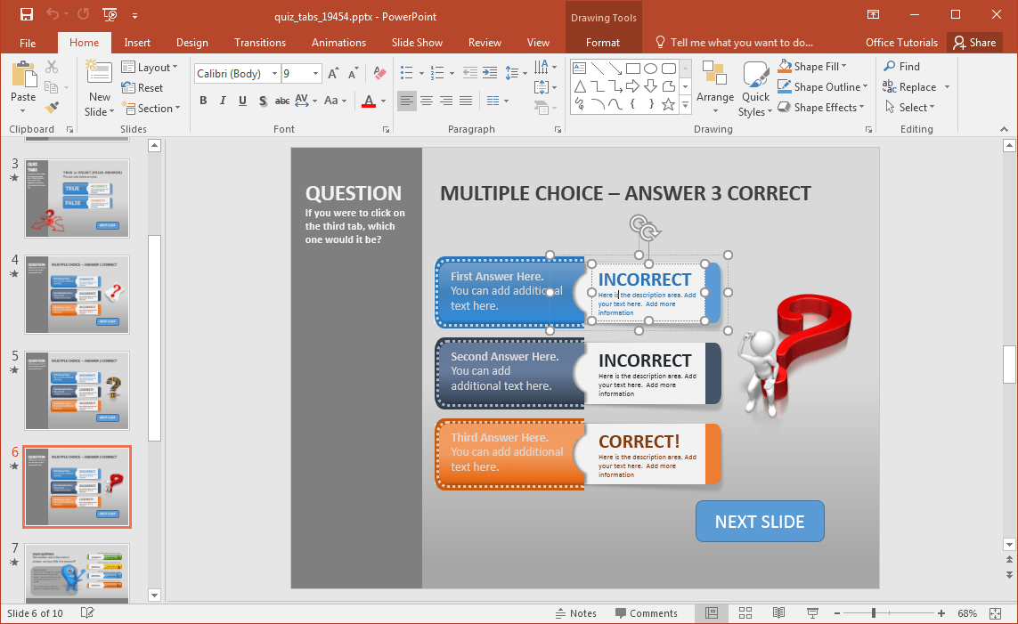 Buat Kuis dalam PowerPoint Dengan Quiz Tab PowerPoint Template