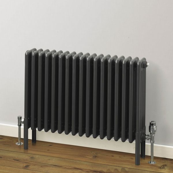 Rads 2 Rails Fitzrovia Anthracite 4 Column Radiator 600 x 806mm, 4