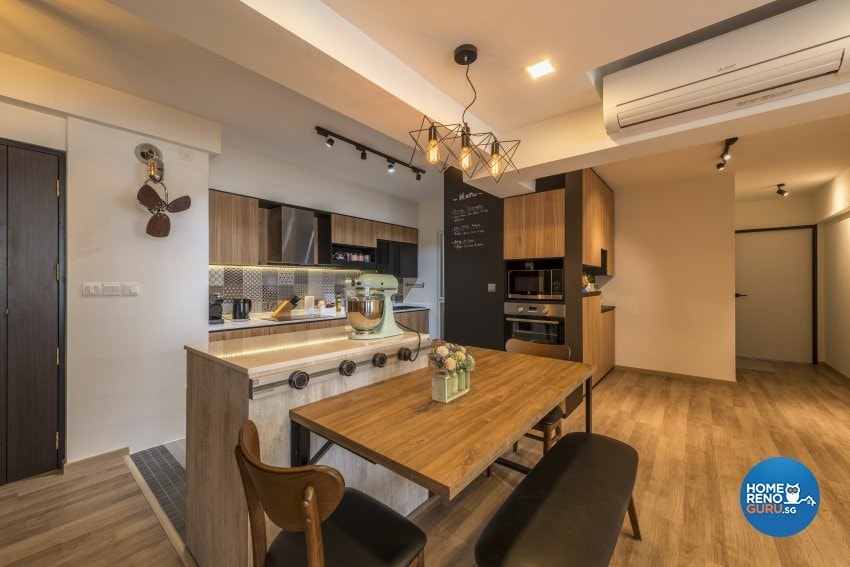 Kitchen cabinet, display cabinet, shoe rack wardrobe, tv console and feature wall etc. An Open Kitchen Concept For Your HDB BTO? | HomeRenoGuru.sg