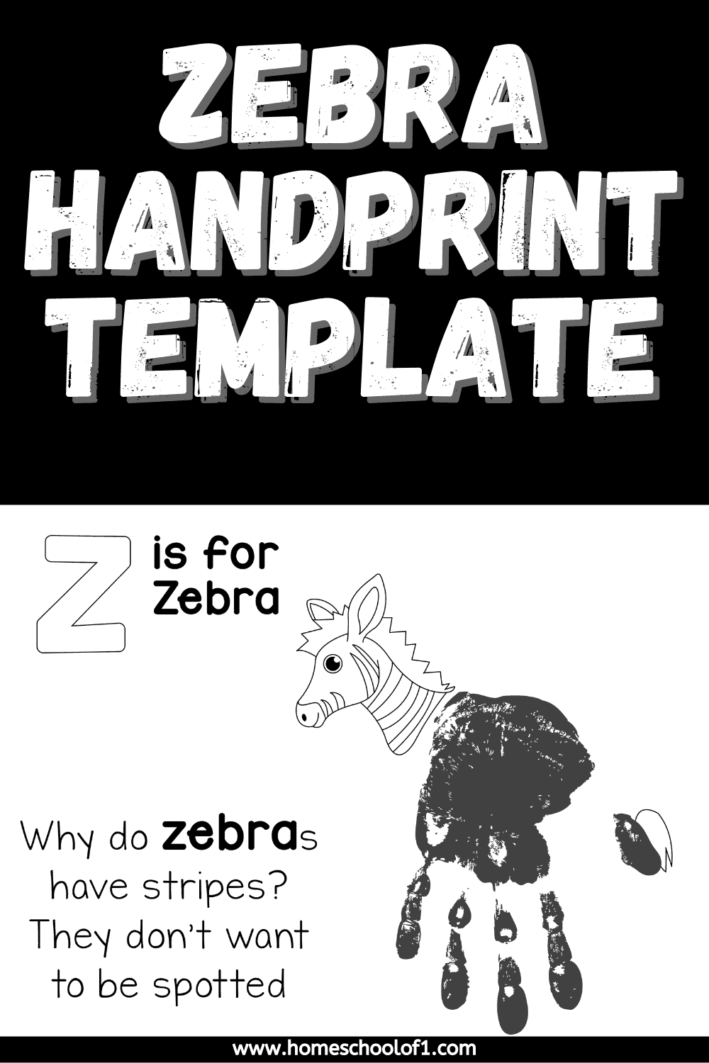 Letter Z Handprint Art Z is for Zebra