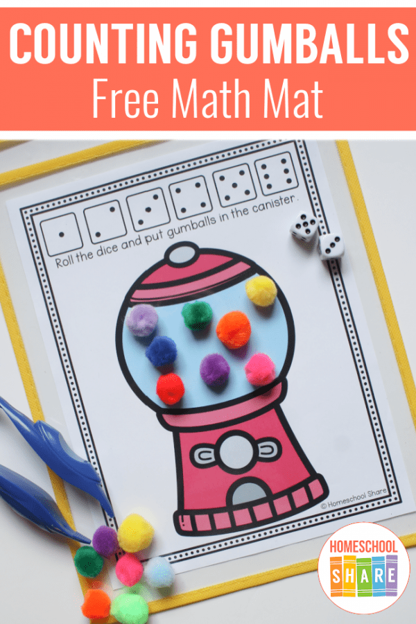 Gumball Machine Math Mat Homeschool Share