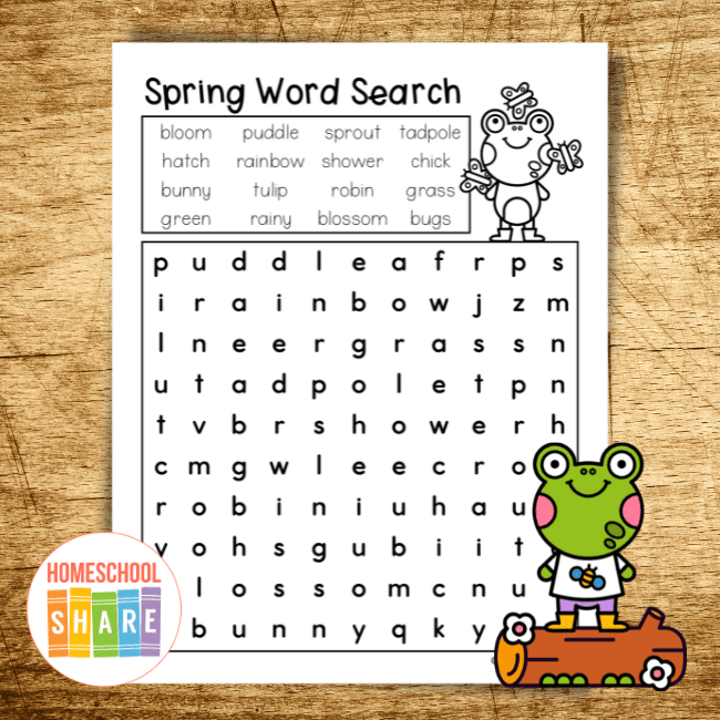 Free Spring Word Search Printables Homeschool Share