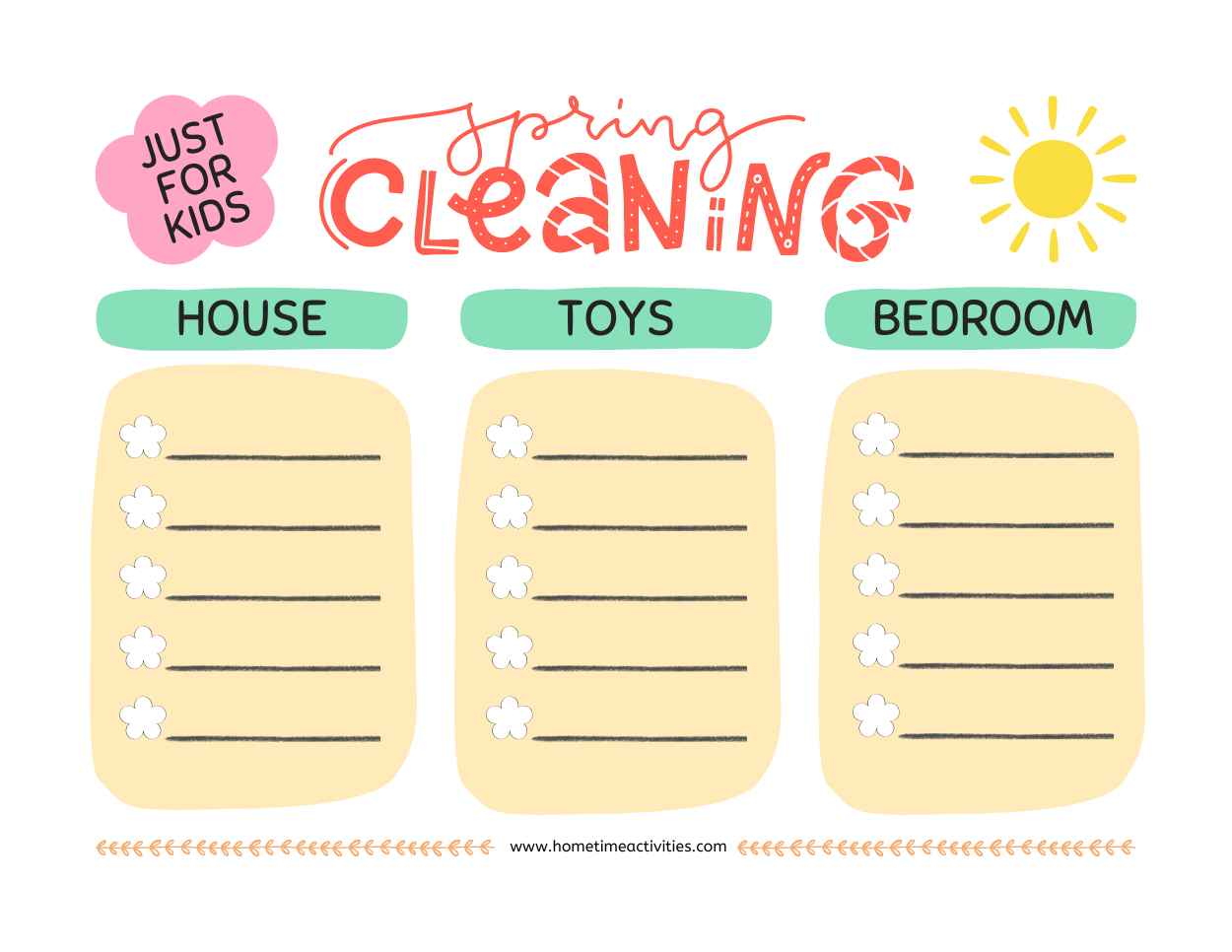 Make Spring Cleaning with Kids Fun Printable Chore Chart Make Spring Cleaning with Kids Fun Printable Chore Chart