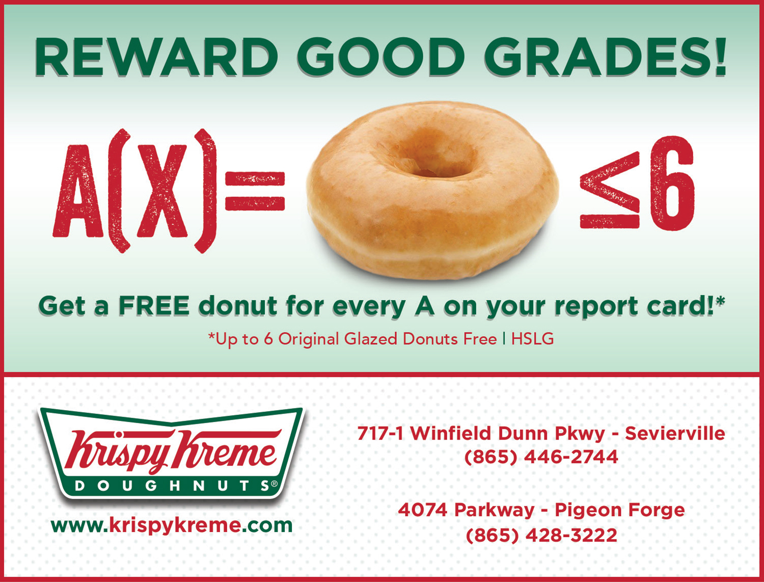 Krispy Kreme Report Card / Krispy Kreme Free Doughnuts For Good Grades