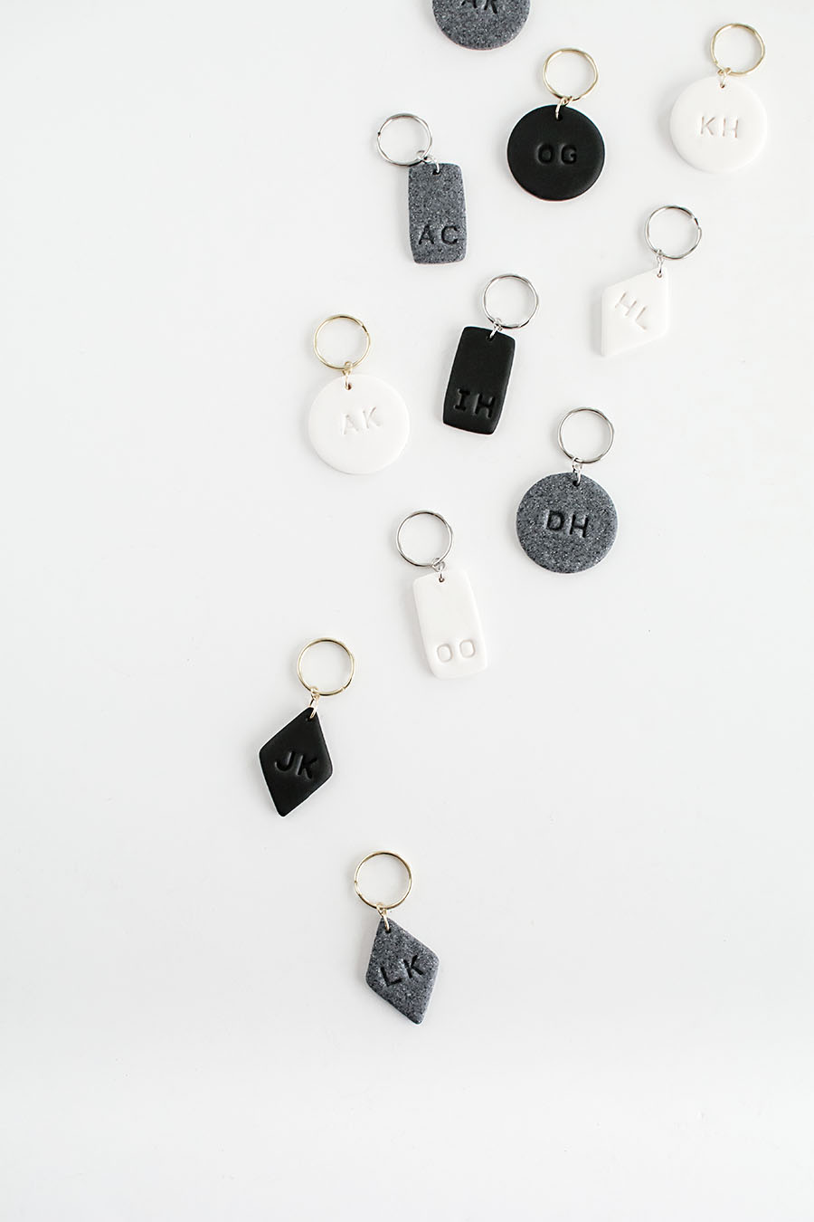 DIY Monogram Clay Keychains Homey Oh My
