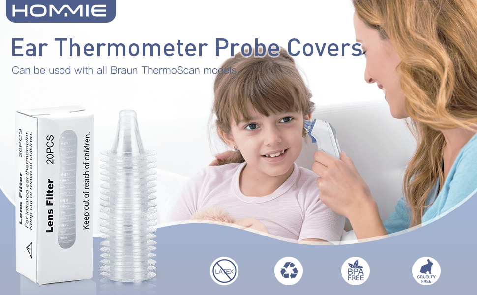 200 Pcs Ear Thermometer Probe Covers, Refill Caps, Lens Filters