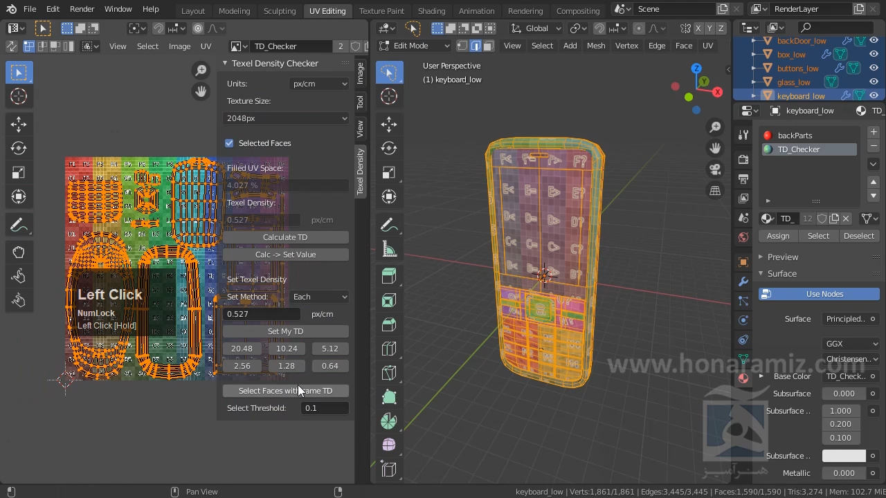 texel density و کیفیت texture جلسه سوم substance painter