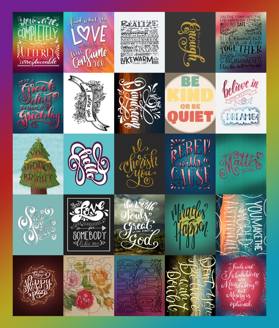 25 HandLettered Mini Quilt Collection Honest Fabric