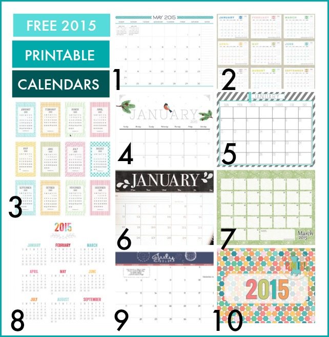 Free 2015 Calendar Printables Honey We're Home