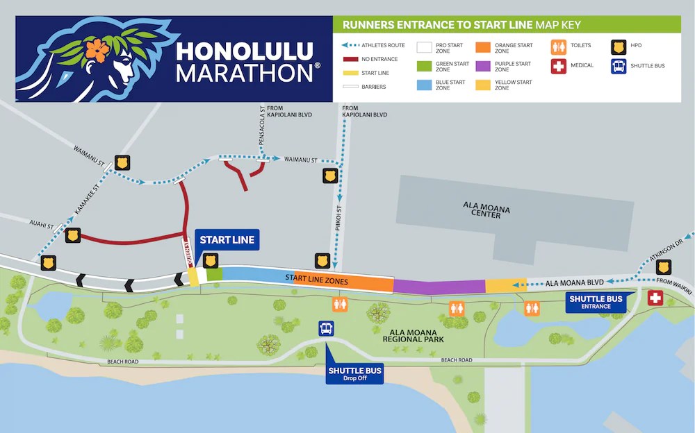 Honolulu Marathon Road Closure Map