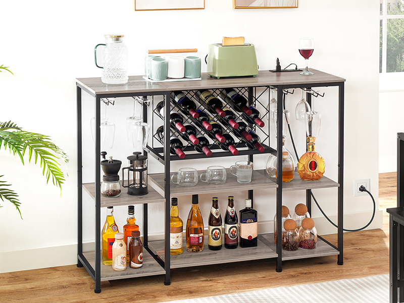 Wholesale BG12UDJJ01 Grey Wine Bar with LED Light and Power