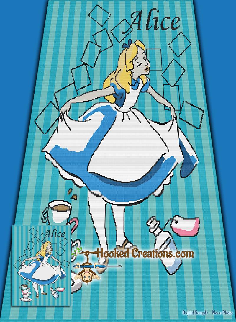 Alice SC (Single Crochet) Twin sized Blanket Graphghan Crochet Pattern