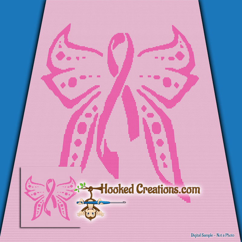 Breast Cancer Crochet Blanket Afghan Pink White Handmade By Worldly