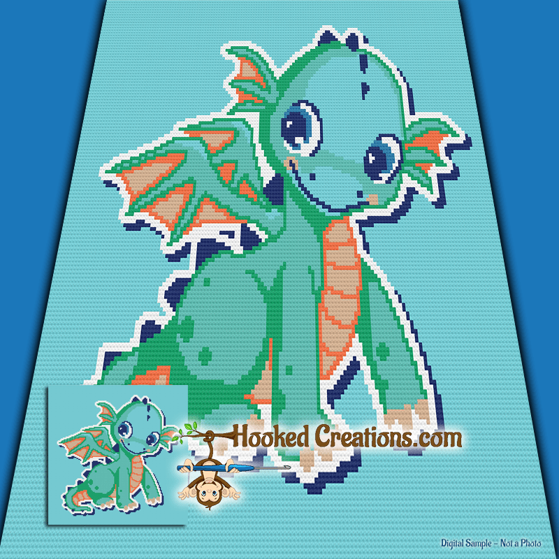 Cutey Dragon SC Baby Blanket Crochet Pattern PDF Download