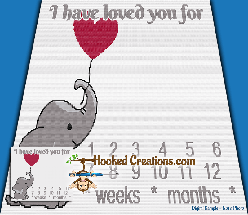I Have Loved You For Baby Milestone SC (Single Crochet) Throw