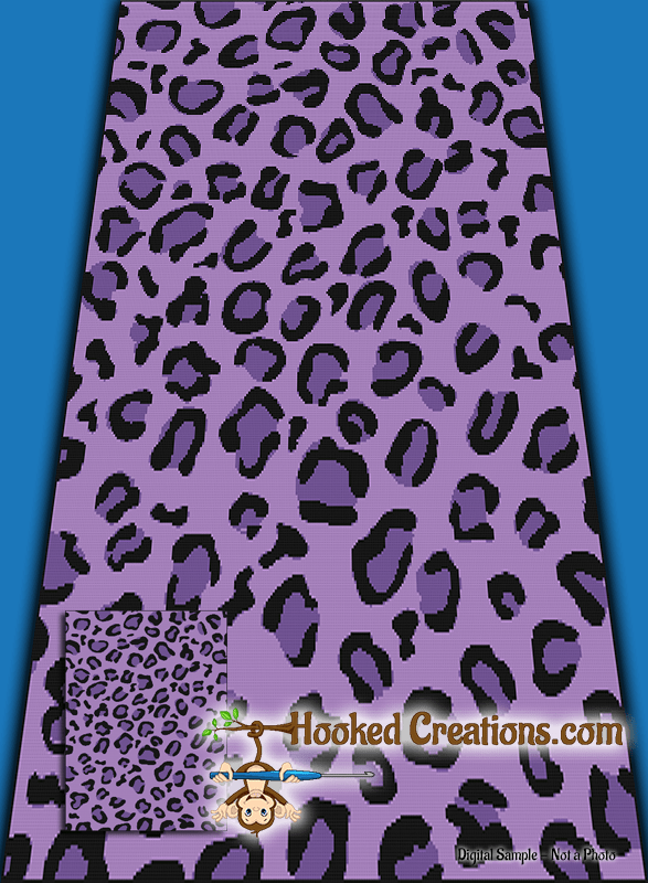 Purple Leopard SC Twin Blanket Crochet Pattern PDF Download