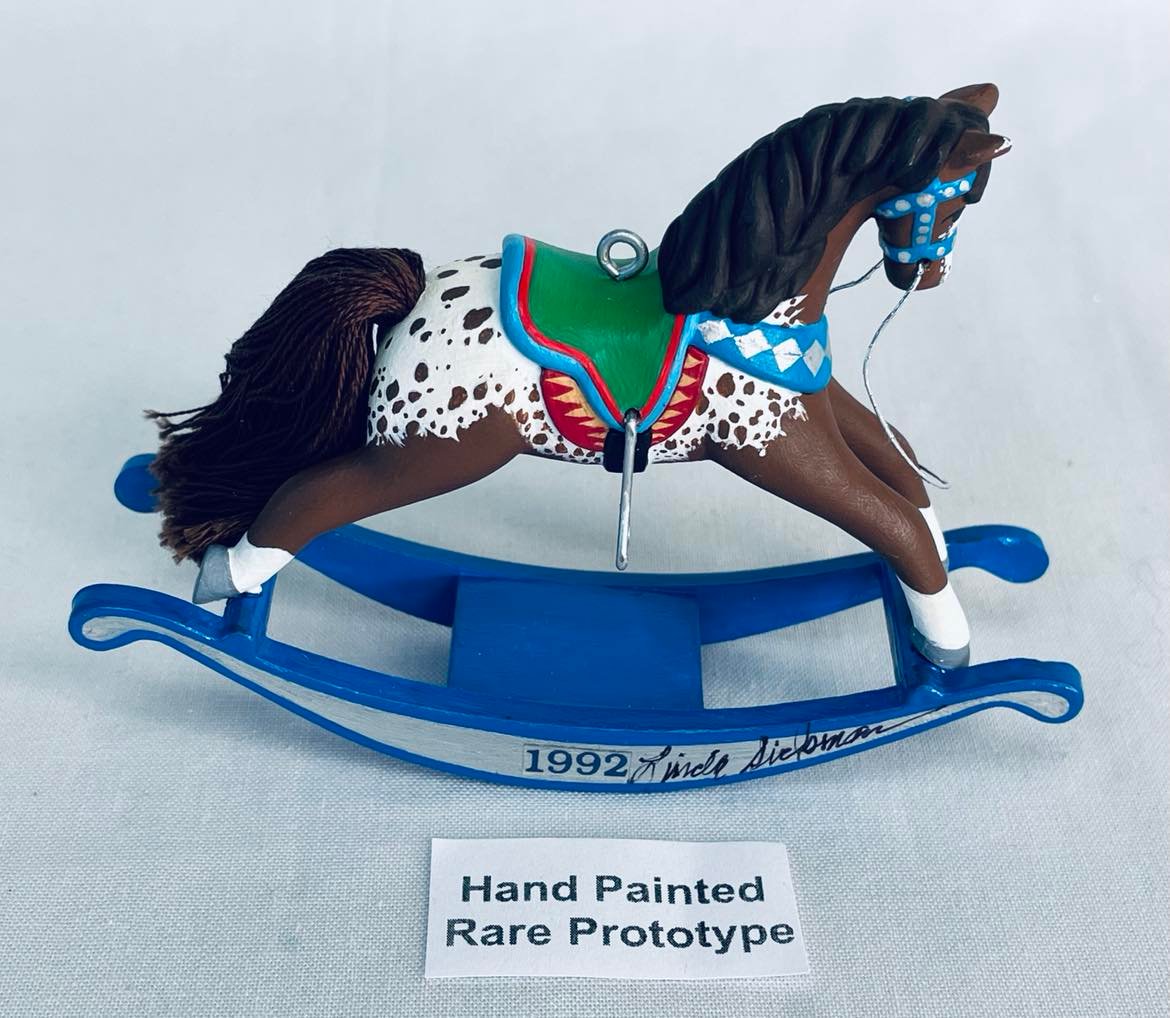 1992 Rare Hand Painted Rocking Horse Prototype Hallmark Ornaments at