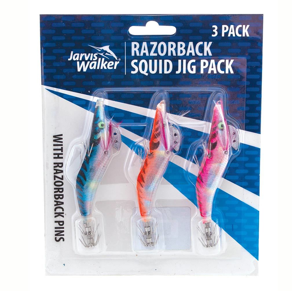 Jarvis Walker Razorback Squid Jig Lures 3 Pack
