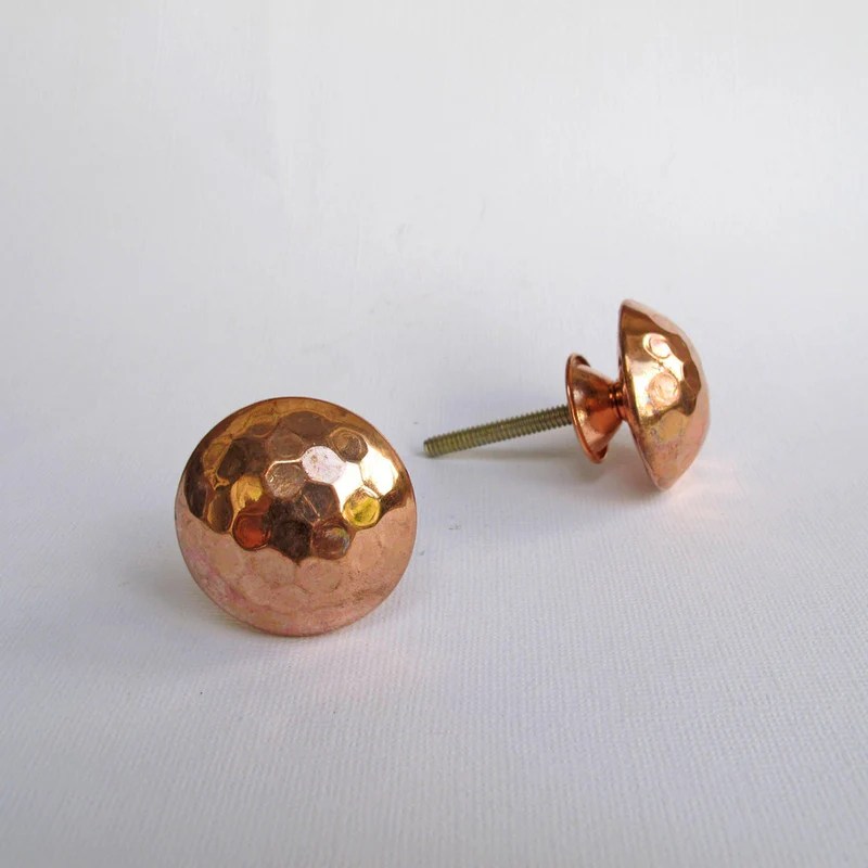 Hammered Copper Knob Hooks & Knobs