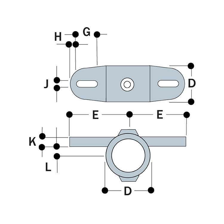Kee Klamp Type P51 Modified M518 with Offset Slots 11/2" Hoover
