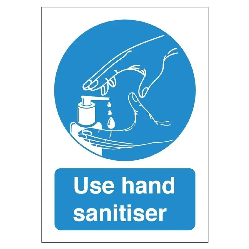 Selfadhesive vinyl sticker 30x20cm 'Use hand cleaner'