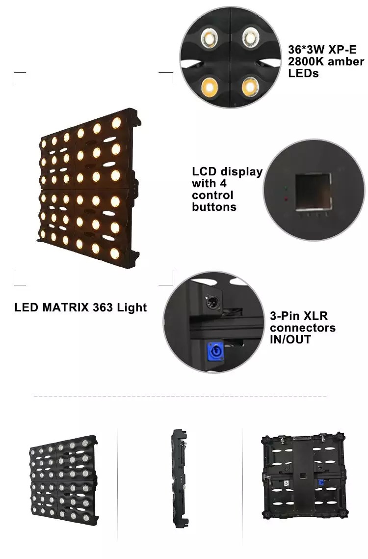 Amber Beam LED Matrix Stage Light HSBlinder363A Hosen Lighting