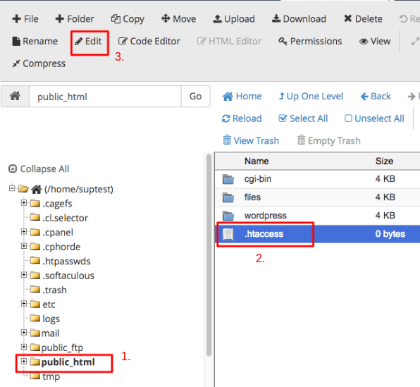 How to Locate (or create) .htaccess File
