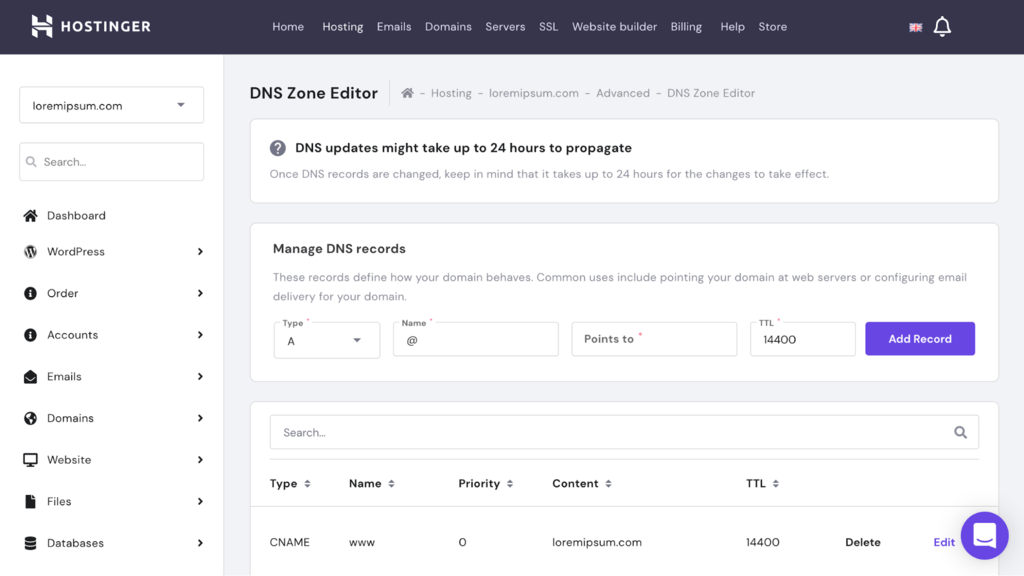 Hostinger DNS Zone Editor A Complete Guide for 2022