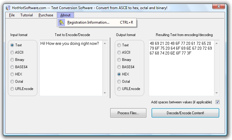 Download Easily convert from text to hex, hex to text