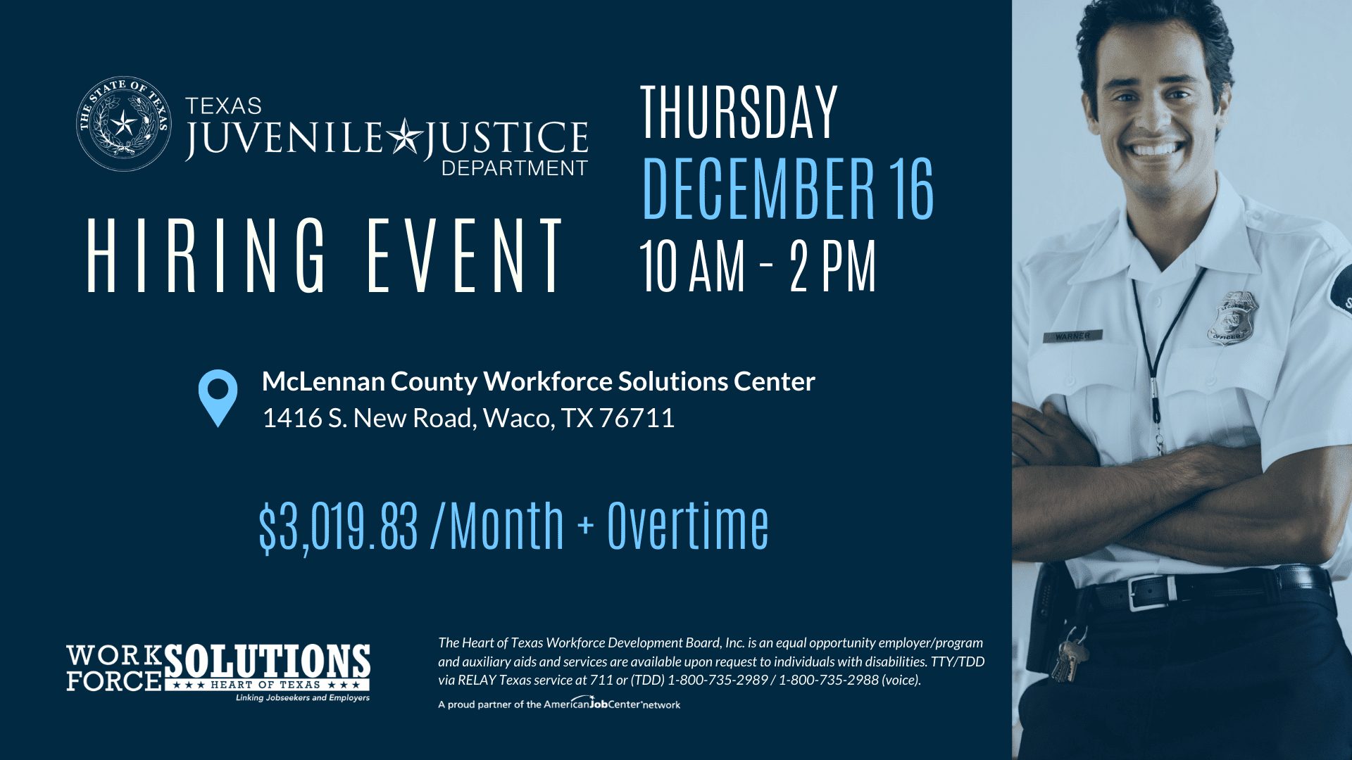 Texas Juvenile Justice Department Hiring Event Workforce Solutions