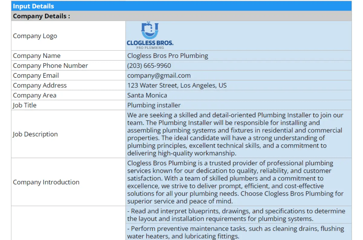 Plumbing Installer Job Description Template Housecall Pro