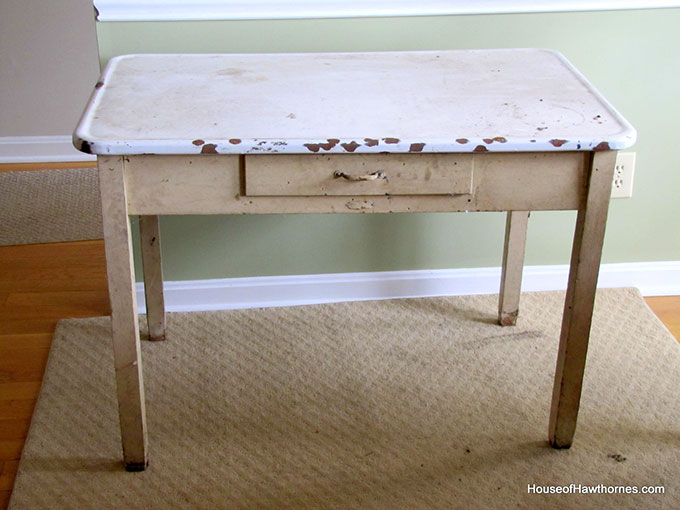 How To Update A Vintage Enamel Top Table House of Hawthornes