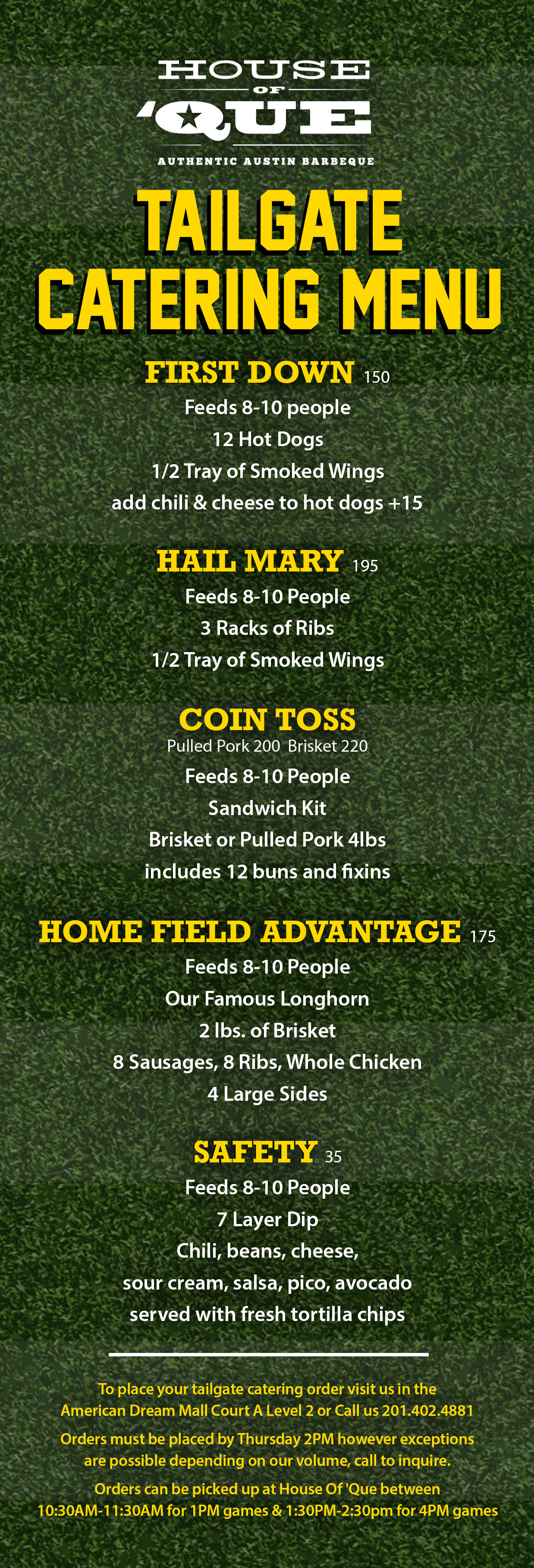 Menu — House Of 'Que