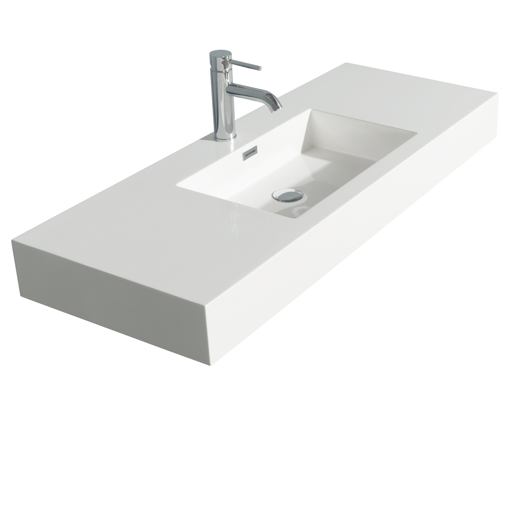 Daniella 48 inch Single Bathroom Vanity in Glossy White, Acrylic Resin