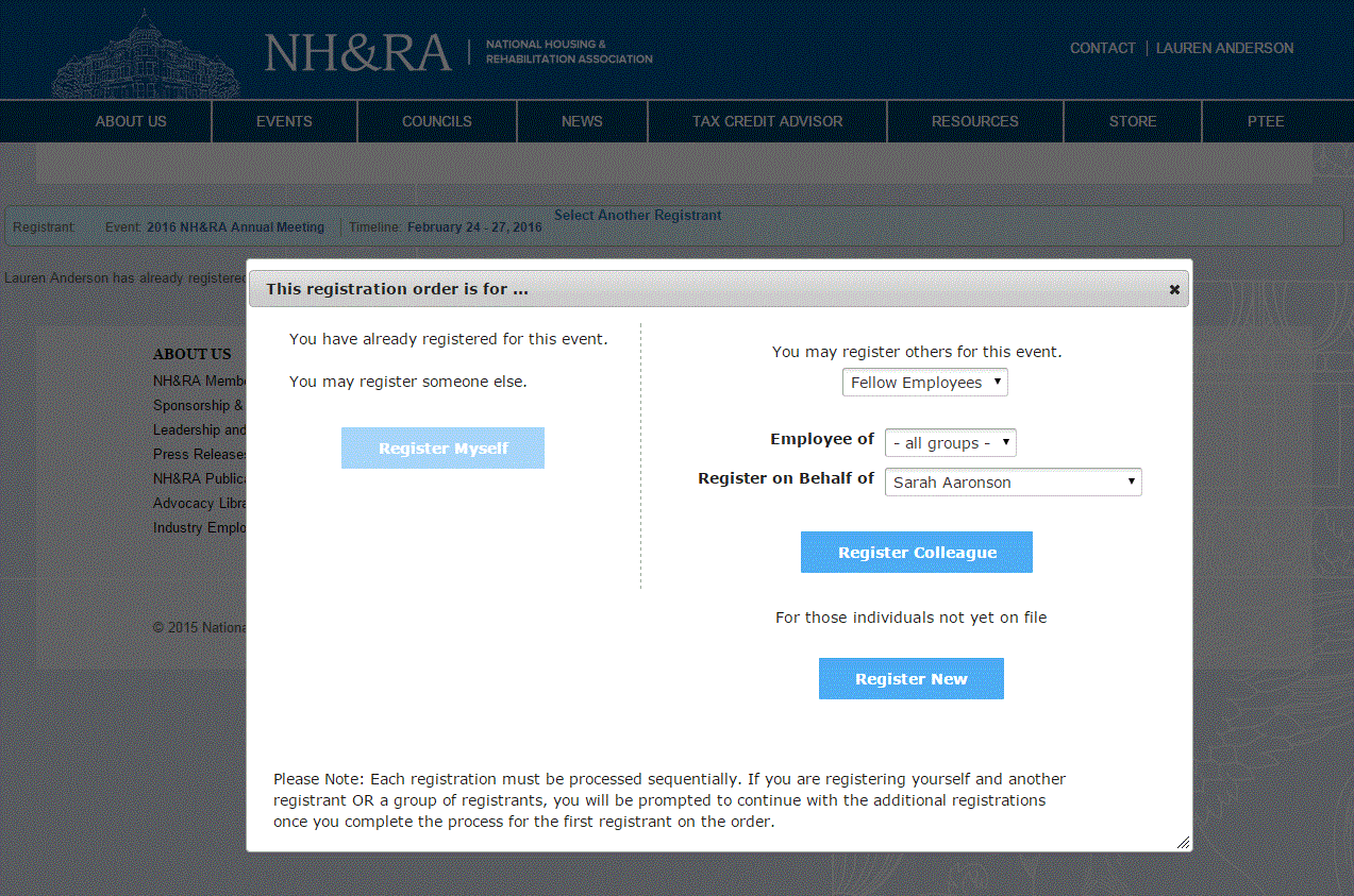 General Registration Instructions NH&RA