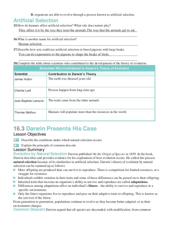Evidence Of Evolution Worksheet Answer Key Evidence Of Evolution | Free