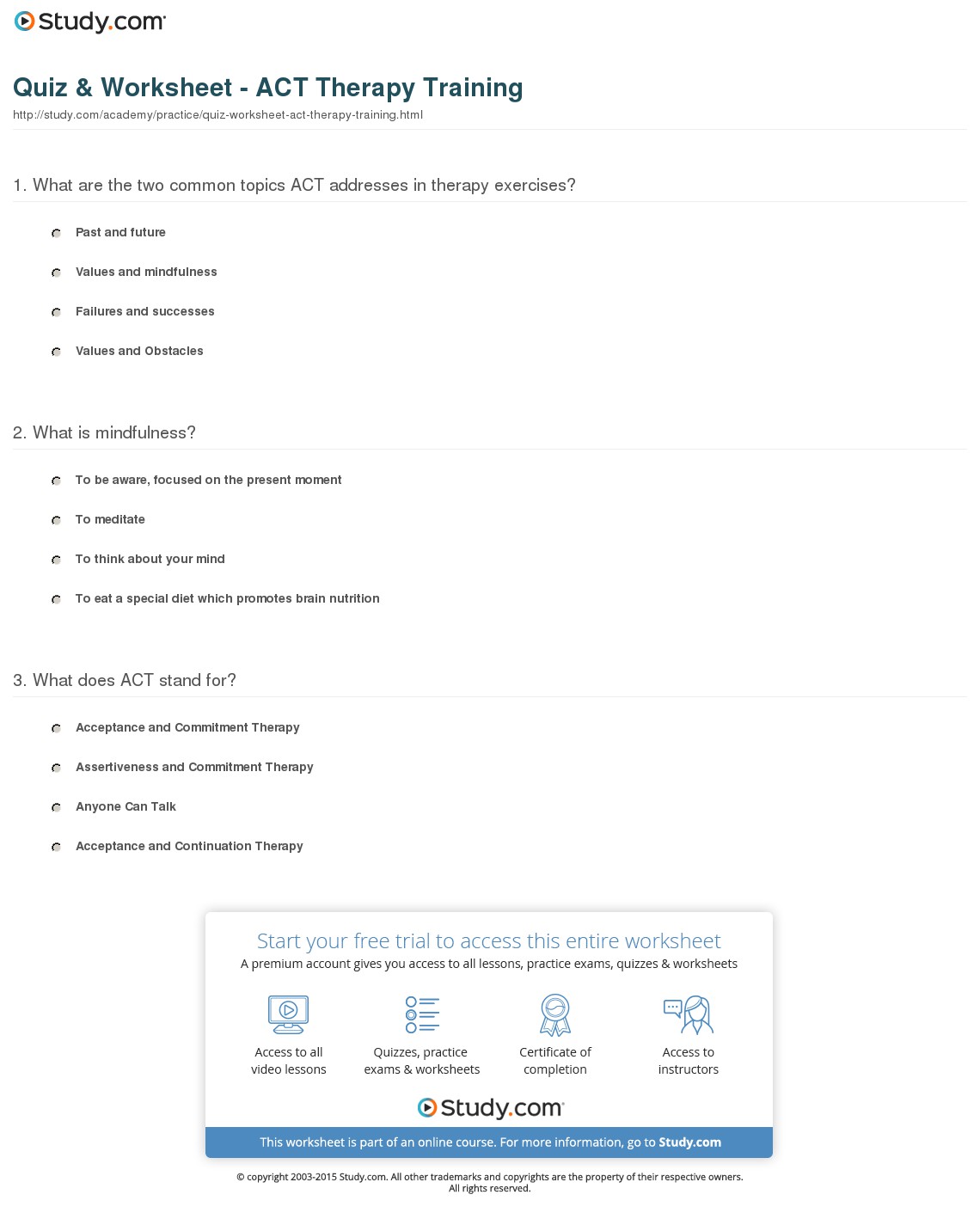 Worksheet Ideas Acceptance And Commitment Therapy Worksheets Free