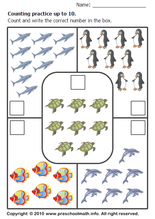 Counting Fish Worksheets Counting Fish Worksheets