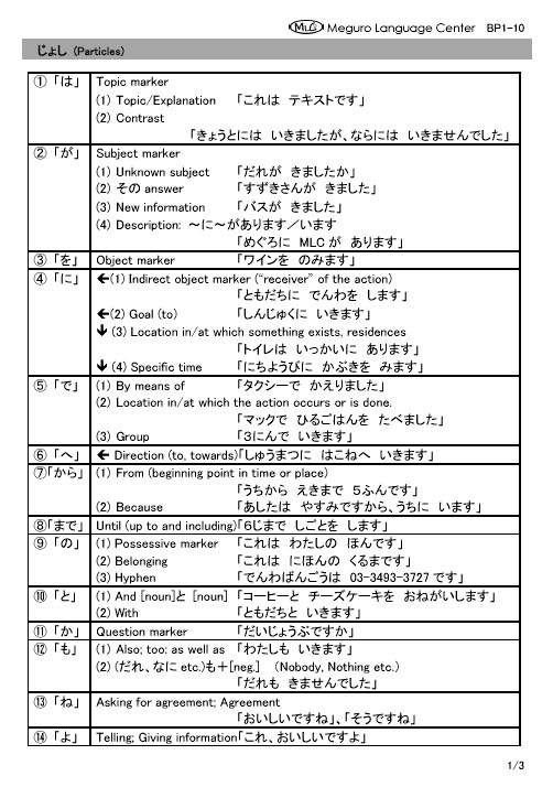 Japanese Sentence Structure Worksheets