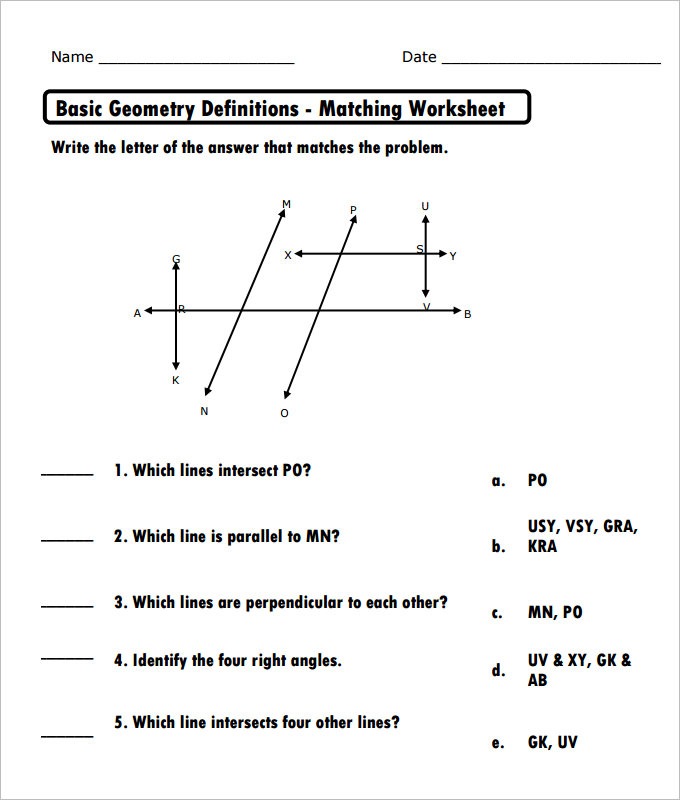 Geometry Worksheets Highschool | Free Worksheets Samples