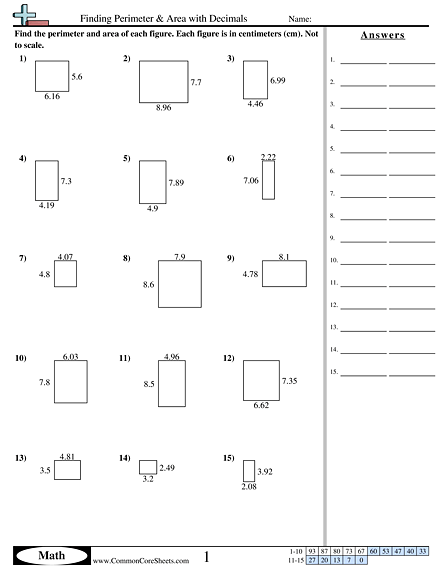 Perimeter Worksheets 3rd Grade