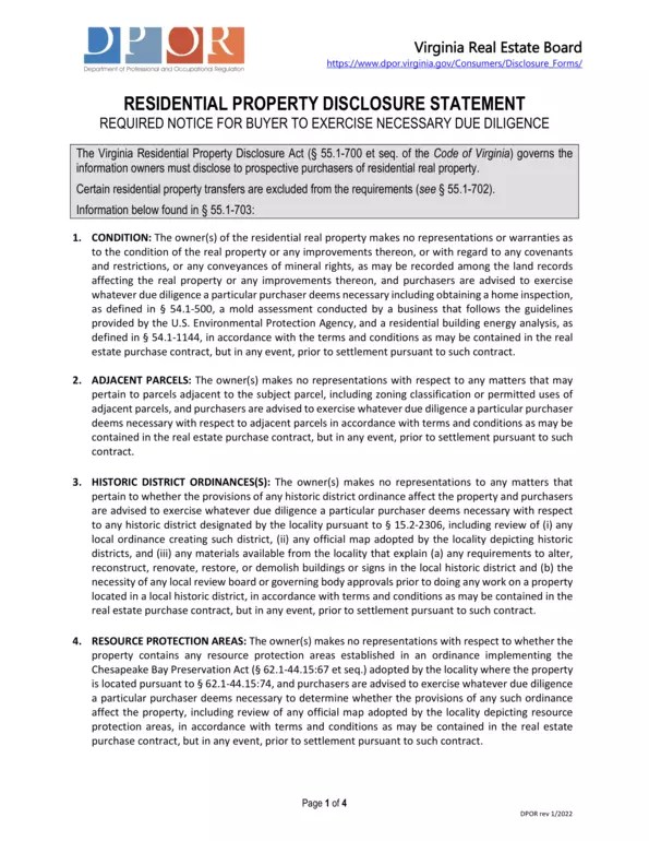 Virginia Real Estate Disclosures A Guide To Ace Your Disclosure Process