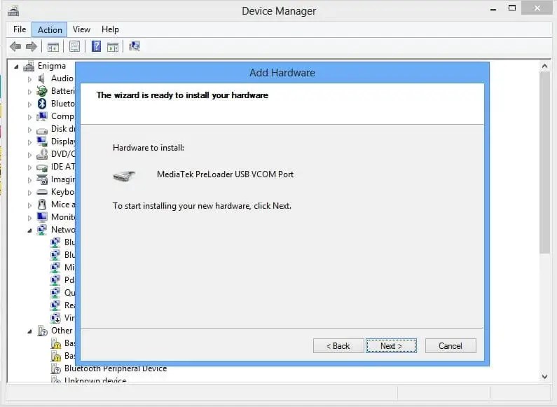 How to install Mediatek USB drivers in Windows