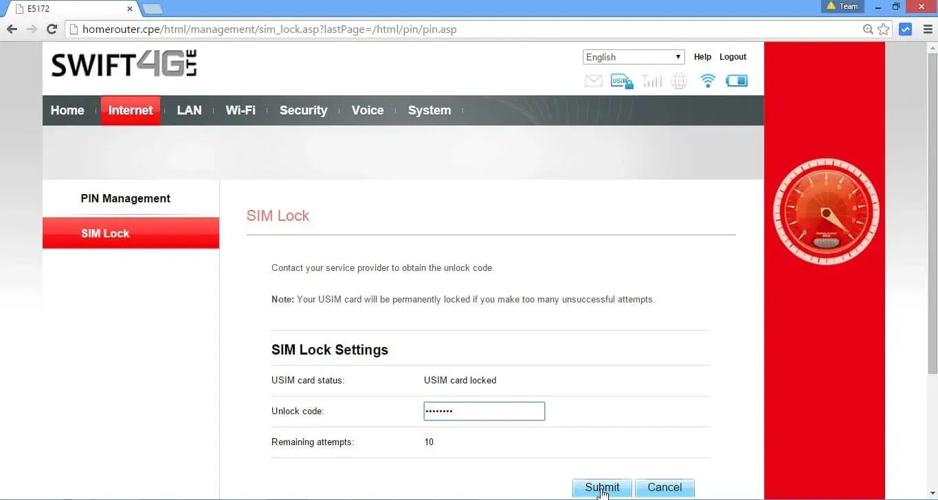 How to unlock a Huawei E5172s920 (SWIFT 4G LTE CPE)